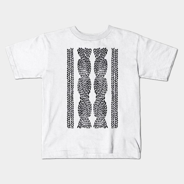 Cable Knit 1 Black Kids T-Shirt by ProjectM